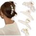 Mehayi 4 PCS Large Pearl Hair Claw Clips for Women Girls, Hair Barrette Clamps for Thick Thin Hair, Fashion Hair Accessories Headwear Styling Tools for Party Wedding Type D