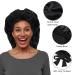 AWAYTR Long Satin Bonnet for Women - Double Layer Elastic Silk Hair Sleeping Cap (Black) - One Size - Buy Online on GoSupps.com