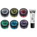 Biologically degradable eco-glitter from Moon Glitter-100% cosmetic organic glitter for face body nails hair and lips-6-Set of 3G-plus glitter fixation gel
