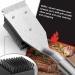 Rust-Resistant Grill Brush Durable Outdoor Camping with Scraper Rustproof Heat-Resistant Hard Bristles Long Handle Design BBQ Cleaning Silver - Buy Online on GoSupps.com