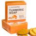 Lanthome Turmeric Soap Bar Organic Face Soap Natural Turmeric Soap for Body & Face 7.05oz/2 Pack Gentle Handmade Soap with Vitamin E Coconut Oil for Moisturizing Smooth Skin