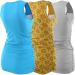 ZUMIY Maternity Nursing Top - Women's Cotton V Neck Double Layered Tank - 3 Pack (Lake Blue/Yellow/Grey) - Buy Online on GoSupps.com
