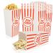 DAJAVE 100 Pcs Popcorn Boxes Large Popcorn Tubs Red and White Stripes Popcorn Buckets Cardboard Popcorn Bags for Party Birthday Film Night Cinema Movie Night (20x7x9cm)