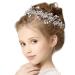 Flower Girl Hair Accessory Flower Girl Headpiece Pearl Rhinestone First Communion Headpiece for Girls Wedding Hair Pieces for Brides Women's Headband for Wedding Birthday Party Photography alloy