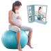 BABYGO Birthing Ball - Pregnancy Yoga Labor & Exercise Ball & Book Set  Trimester Targeting, Maternity Physio, Birth & Recovery Plan Included  Anti Burst Eco Friendly Material + Pump  65cm 75cm 65cm - 4'8" - 5'10" Turqu
