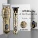 Soonsell Professional Cordless T-Blade Hair Clippers Set for Men, Close Cutting Beard Trimmer with LCD Display - Gold - Buy Online on GoSupps.com