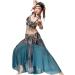 Belly Dance Practice Costume Set - Medium Green Skirt and Tribal Top - Buy Online on GoSupps.com