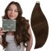 RUNATURE Tape in Hair Extensions Brown Human Hair Tape in Extensions Brown Tape Hair Extensions Real Human Hair Straight 18 Inch 50 Gram 18 Inch 1-Tape #4