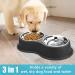 Double Dog Bowls Stainless Steel with Non-Slip Base | Pet Feeder for Puppy, Medium Dogs, Cats - Black - Buy Online on GoSupps.com