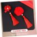 Housoutil 3 Pairs Tassel Hair Ball Hair Clip Chinese Knot Hair Clips Long Tassel Hair Barrettes Girl Hair Clips Girls Tiara Cosplay Hair Pin Artificial Fur Red Temperament Accessories Child - Buy Online on GoSupps.com