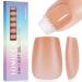 TOMICCA Extra Short Coffin Nail Tips 180PCS Soft Gel Nails Tips 3 in 1 Base Coat Coverage No Filed pre-colored Press on nail tips Matte Full Coverage Nail Tips for Nail Art Extensions15 sizes-Nude Extra Short Coffin-nude