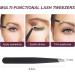 FADVAN Pink Stainless Steel Lash Applicator Tool Set - 2 Pcs Cluster Lash Tweezers with Eyebrow Tweezers for DIY Eyelash Extensions - Buy Online on GoSupps.com