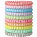Candy Color 10 Piece Spiral Hair Ties  Coil elastics Hair Ties Multicolor Small Spiral Hair Ties No Crease Hair Coils  Telephone Cord Plastic Hair Ties For Women And Girls