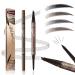4-Tip Microblading Eyebrow Pen Waterproof Eyebrow Pencil Microblade Eyebrow Pens for Women Long-Lasting Magic Eye Brow Pencil with 4 Fork Tip for Makeup Cosmetics (brown) 2# Brown