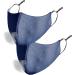 Borgasets Breathable Sport Face Mask - Adjustable Reusable Comfort Mask Navy Blue 2 Pack - Buy Online on GoSupps.com