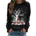 Women's Christmas Snowman Penguin Print Sweatshirt - Black | O-Neck Raglan Top Pullover | Xmas Jumper Winter Sweater - Buy Online on GoSupps.com