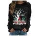 Women's Christmas Sweatshirts Cute Snowman Penguin Print O-Neck Raglan Top Shirt Pullover Comfy Warm Xmas Jumper Winter Long Sleeve Tops Loose Tunic Top Sweaters Z36-black 3XL