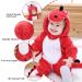 Doladola Unisex Kid's Costume Outfit - Red Dinosaur Hooded Rompers Jumpsuit 3.5-4.5 Years - Boys Girls Flannel Animal Costume - Buy Online on GoSupps.com