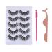 Akara 5 Pairs Wispy Lashes Faux Mink Lashes Natural Look Fluffy Volume Soft False Eyelashes 100% Handmade 3D Lashes Kit Cat Eye Lashes 5-pairs