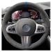 Steering Wheel Cover For M G30 G31 G32 G20 G21 G11 G12 G14 G15 G16 For X3 G01 For X4 G02 For X5 G05 For X7 G07 Car Steering Wheel Leather Cover Wheel Cover Protector (Size : 15)