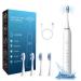 Sonic Electric Toothbrush for Adults - Rechargeable Smart Automatic Power Toothbrushes with 4 Heads 5 Modes Soft Dupont Bristles IPX7 Waterproof (White)