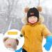 Kids Winter Pom Pom Hat Set - 3 Piece Knitted Ski Beanie Cap for Boys & Girls 1-3 Years Old - Black, Khaki, Pink - Buy Online on GoSupps.com