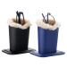 Bivisen Eyeglass Holder Modern Velvet Plush Lining PU Leather Eyeglass Holder Case Black + Navy Blue