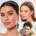Xfantong Pearl Headbands Full Pearl Head Wear Hoop Bling Hair Headband Bridal Hair Hoop for Women Hair Accessories or Birthday Valentines Day Gifts (Size interval pearls) - Buy Online on GoSupps.com