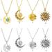 Oralgo's Chic Sun and Moon Necklace - Stylish Silver/Gold Jewelry for Fashion Lovers - Buy Online on GoSupps.com