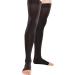 Ease Opaque Open-Toe Thigh Highs - 20-30mmHg Compression Stockings (Black, Medium Long) - Buy Online on GoSupps.com
