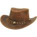 SideWinder Australian Cowboy Leather Hat - Unisex Men and Women Outback Style - X-Large Brown - Buy Online on GoSupps.com