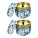 OKUMEYR 2pcs Loose Powder Can Round Container with Lid Candle Cans Tea Loose Powder Pot Biscuit Box Baby Tin 1