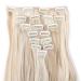 Clip-In Hair Extensions - 60cm Wavy Synthetic & Real Hair - 18 Clips for Full Head - Sandblond & Bleach Blonde - Buy Online on GoSupps.com