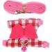 Small Pet Vest Chest Strap Pet Walking Harness and Leash Set Rabbit Squirrel Ferret Hamster Pink Vest Harness(S) - Buy Online on GoSupps.com