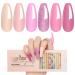 Lemecima 6 Colours of Long Lasting UV Gel Nail Polish - Gel Nail Polish Set Pink - Shellac Nail Polish Gift for Women - Nail Art Salon DIY at Home Princess Pink