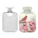 Hot water bottle 2L with cover bird in rose garden hot water bag for pain relief hand feet warmer winter