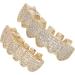 Hip Hop Diamond Braces Set - Gold Plated Copper Bling Decoration for Halloween Party - Buy Online on GoSupps.com