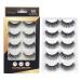 Wrong eyelashes 10 pairs 3D eyelashes Artificial thick eyes eyelashes natural false eyelashes set natural black long pure handmade with invisible band reusable
