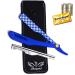 Classic Professional Straight Edge Barber Razor - Salon Quality Cut Throat Shavette Professional Straight Edge Razor with 20 Single Edge Blades and 1 PU Leather Storage Bag Barber Razor for Men Salon | Straight Razor Kit | Mens Shaving Knife Manual Eyebro