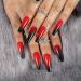 Uranian Coffin Press on Nails - Long Black Ombre Glossy False French Tip Nails for Halloween - 24pcs Red-Ombre Acrylic Nails - Buy Online on GoSupps.com