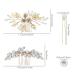 InSowni 36 Pack Gold Wedding Crystal Hair Combs, Pearl Pins, Rhinestone Clips - Bridal Prom Headpieces for Women - Buy Online on GoSupps.com
