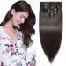 Clip in extensions real hair Remy hair extension for complete hair 8 wefts double thickness 55cm-160g (#1B natural black)