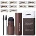 Eyebrow Stamp Stencil Kit - One Step Eye Brow Stamp and Shaping Kit - The Brow Charm Trio Kit with 10 Reusable Eyebrow Stencils 2 Eyebrow Pen Brush (Brunette)