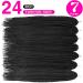 7 Packs 24 Inch Medium Box Braids Crochet Hair Extensions - Kanekalon Synthetic Braiding Hair - 24 Strands/Pack (1B) - Buy Online on GoSupps.com