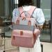 Fexkean Diaper Bag - Large Capacity Baby Backpack with Foldable Children's Bed & Mobile Diaper Pad | Portable Travel Baby Bags in Pink & Gray - Buy Online on GoSupps.com