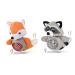 Wookiwuki Fox & Raccoon Dog toys Small dogs 2 pieces of hard -wearing cotton stuff squeaking toys pet training and entertainment - Fuchs & Raccoon F & WA