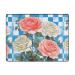 Plaid Background Roses Flannel Non-Slip Floor Mat - Comfortable Lint-Free Relieving Foot Pressure Suitable for Many Occasions Size: 63x48 Inches