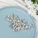 Easedaily Rhinestone Bride Wedding Hair Comb - Silver Crystal Bridal Hair Piece with Pearl Accents for Women and Girls - Buy Online on GoSupps.com