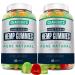 Hemp Gummies (2 Packs) Organic Hemp Supplement High Potency for Adults - with Pure Hemp Oil Extract - Natural Edibles Gummy-Vegan Non-GMO Low Sugar
