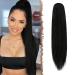 Feshfen ponytail extensions with cord strain long straight braid hair part smooth hair extensions synthetic drawstring ponytail extension for women 70 cm natural black